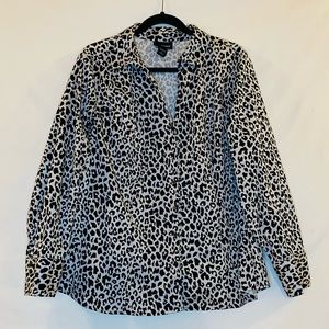 Lane Bryant Button Down Cheetah Print sz 20